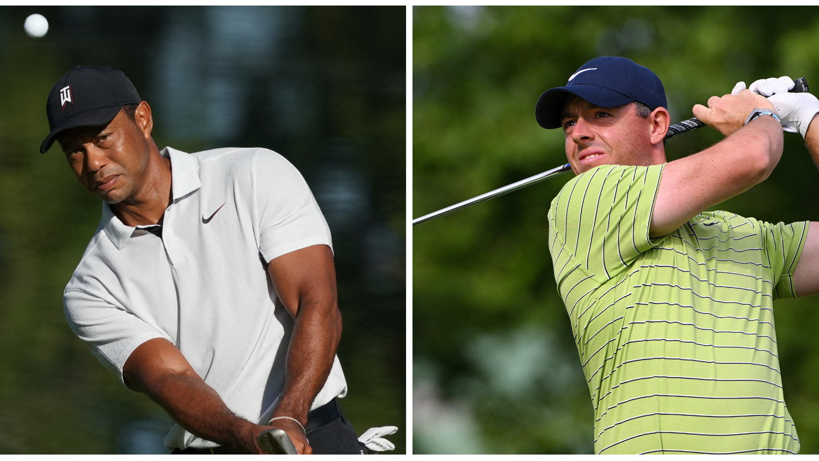 Tiger Woods and Rory McIlroy practise together at Ballybunion in Ireland